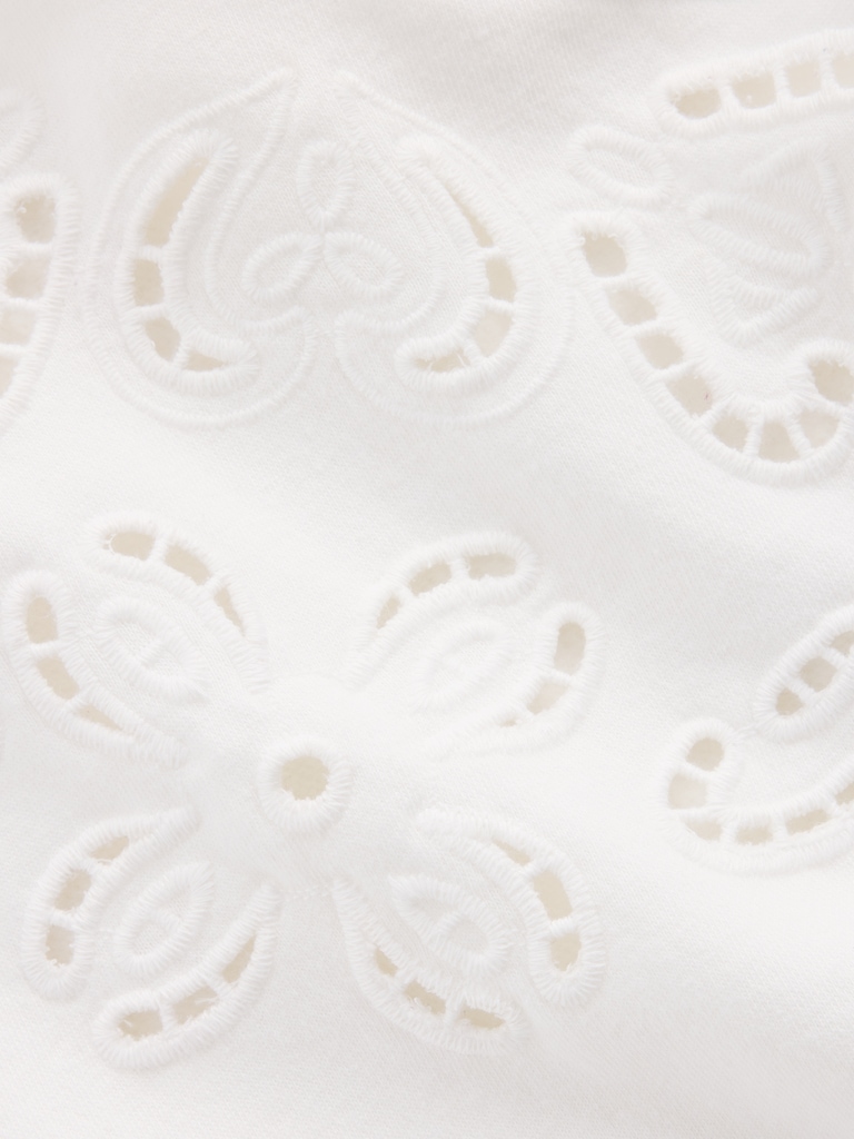 VintageSoft Oversized Eyelet Crop Sweatshirt