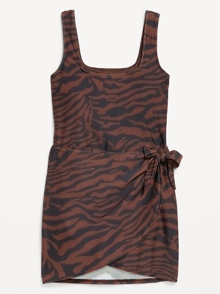 Matte Side-Tie Swim Dress