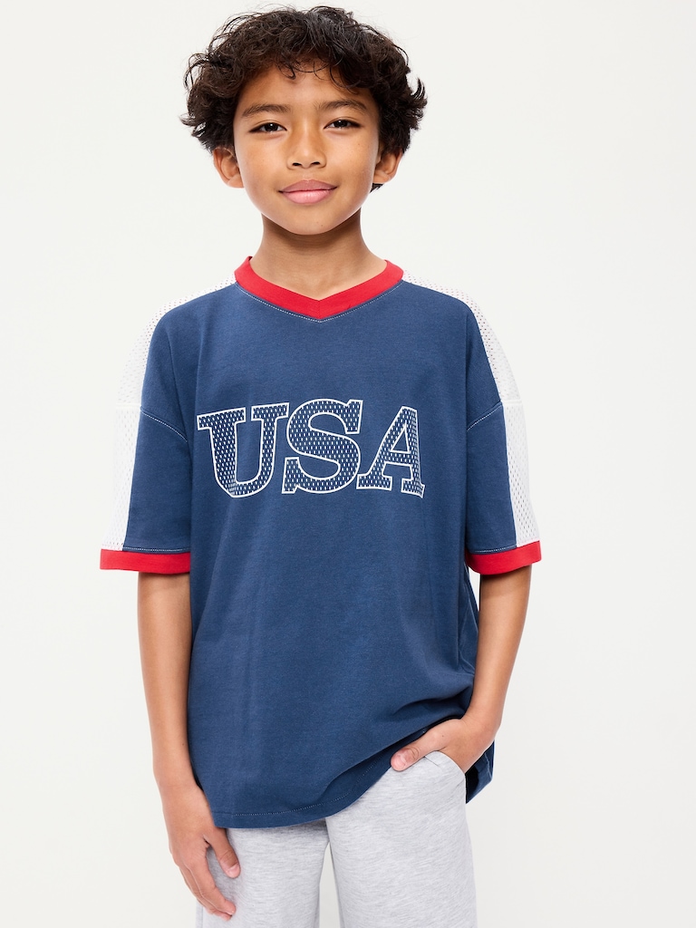 Oversized Short-Sleeve Graphic T-Shirt for Boys