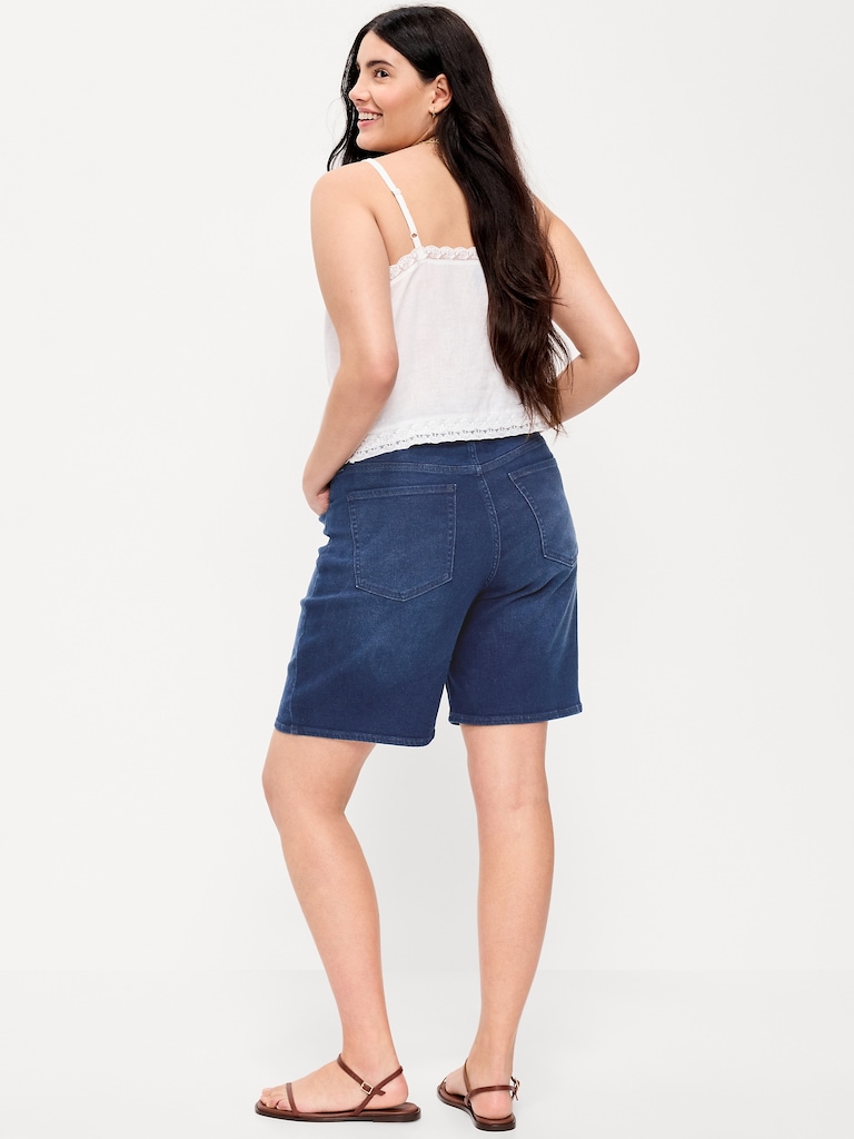 High-Waisted Wow Bermuda Jean Shorts -- 9-inch inseam
