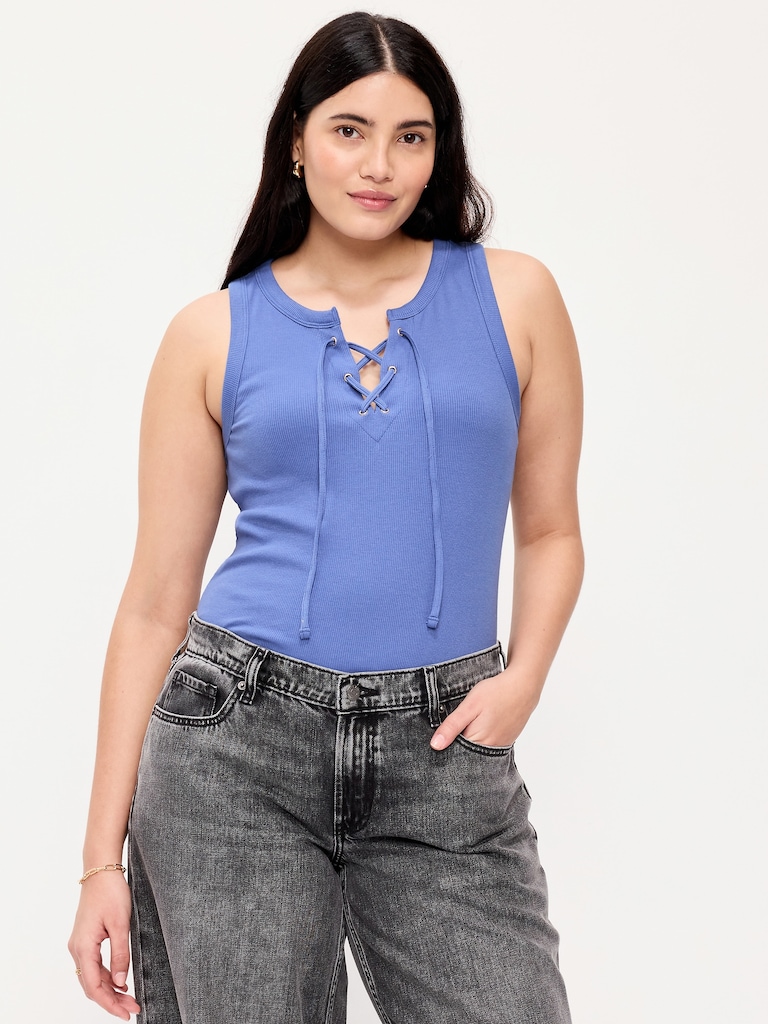 Lace-Up Tank Top