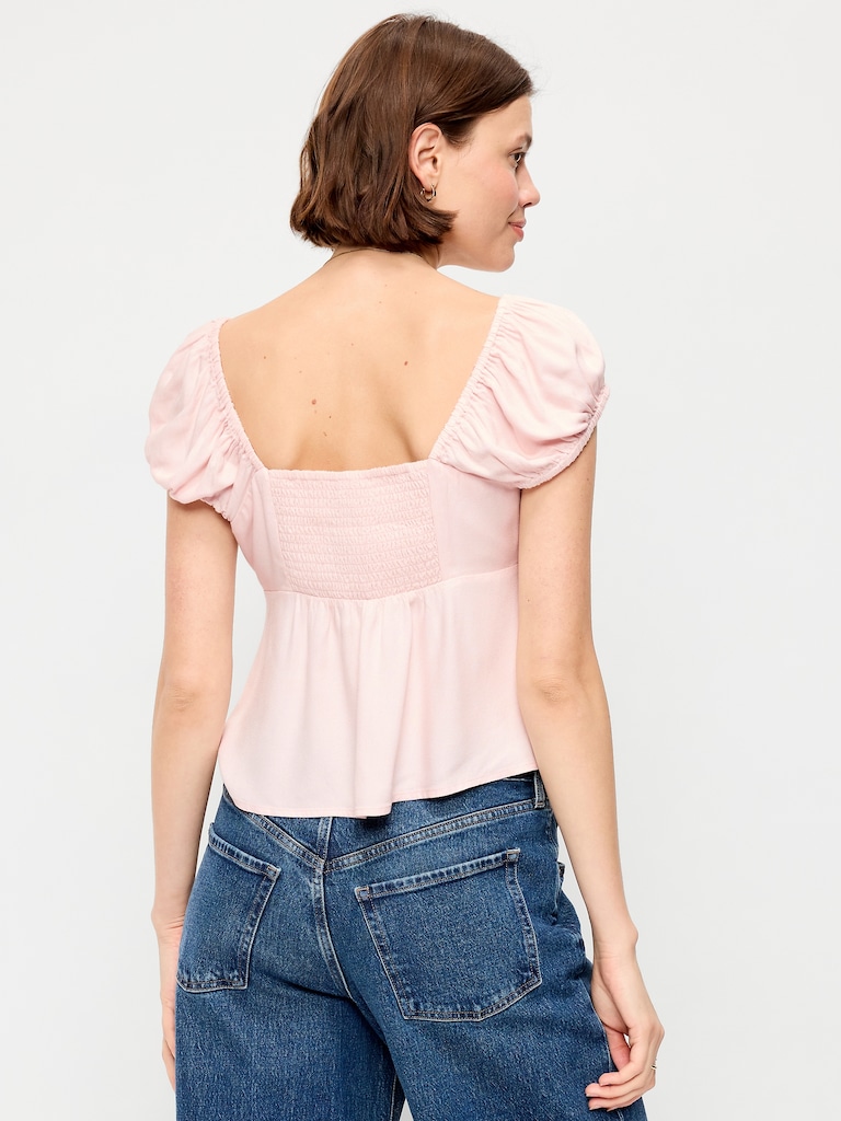Fitted Cap-Sleeve Top