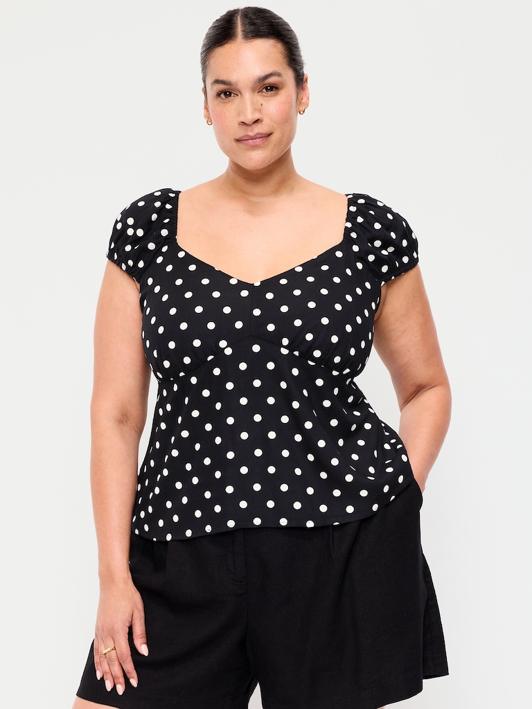 Fitted Cap-Sleeve Top