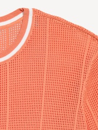 Relaxed Mesh-Knit T-Shirt