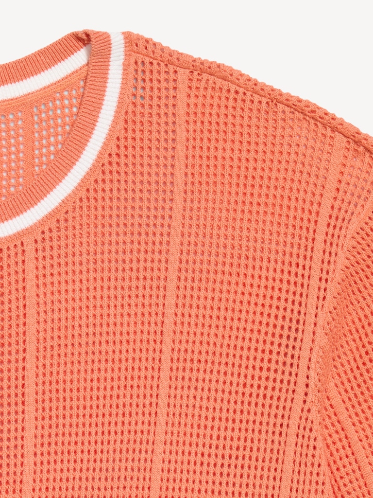 Relaxed Mesh-Knit T-Shirt