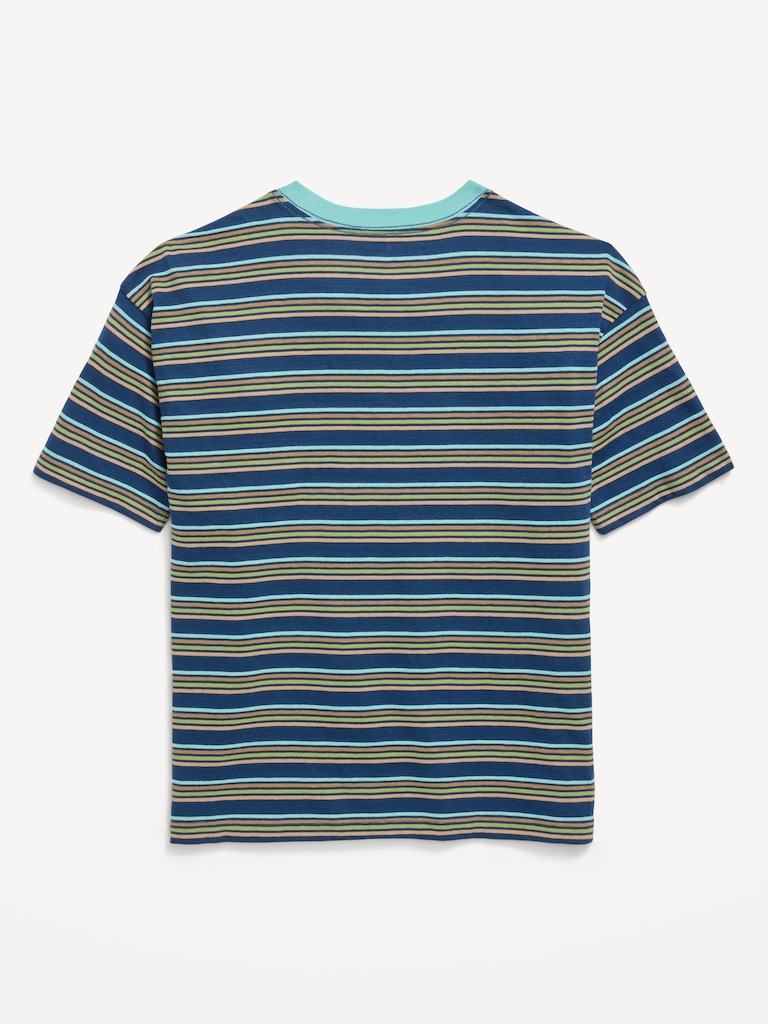 Oversized Short-Sleeve Striped T-Shirt for Boys