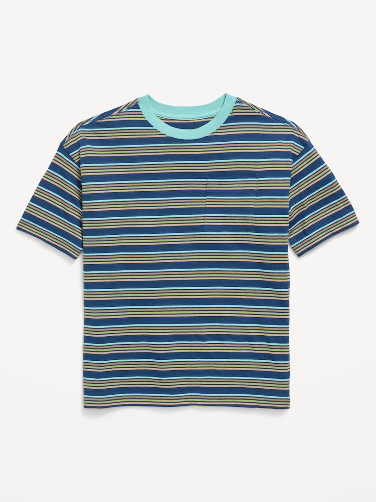 Oversized Short-Sleeve Striped T-Shirt for Boys