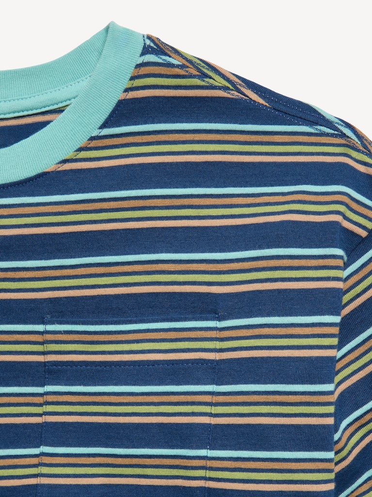 Oversized Short-Sleeve Striped T-Shirt for Boys