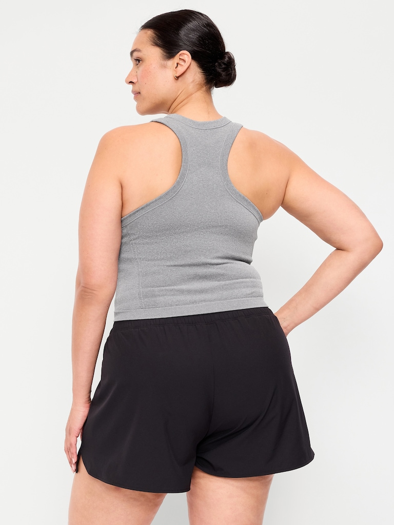 Seamless Fitted High-Neck Crop Top