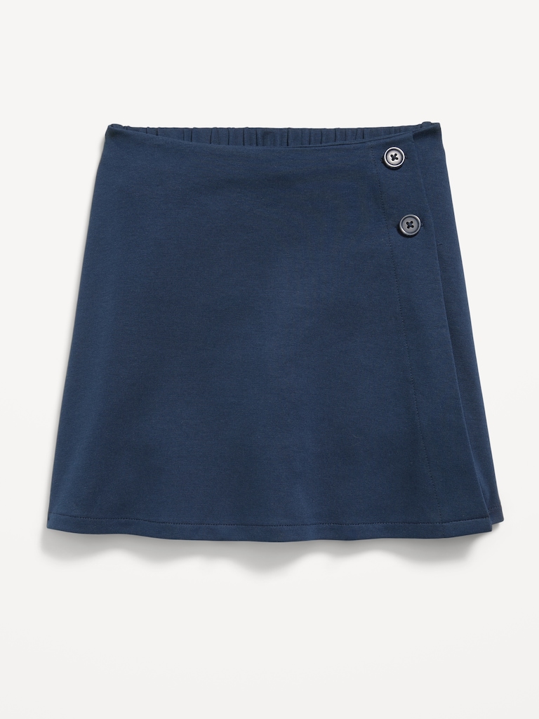 School Uniform Ponte-Knit Wrap-Front Skort for Girls