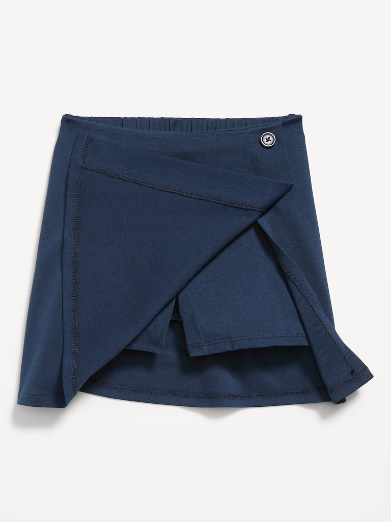 School Uniform Ponte-Knit Wrap-Front Skort for Girls