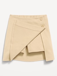 School Uniform Ponte-Knit Wrap-Front Skort for Girls