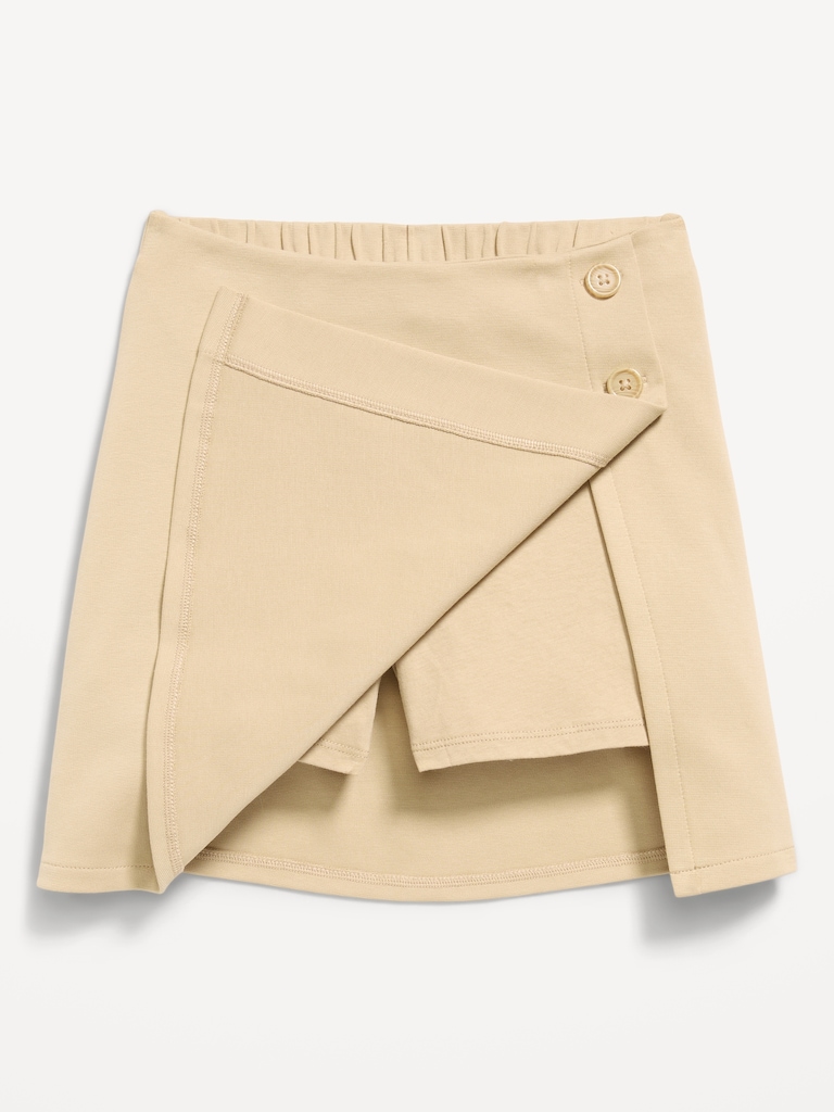 School Uniform Ponte-Knit Wrap-Front Skort for Girls