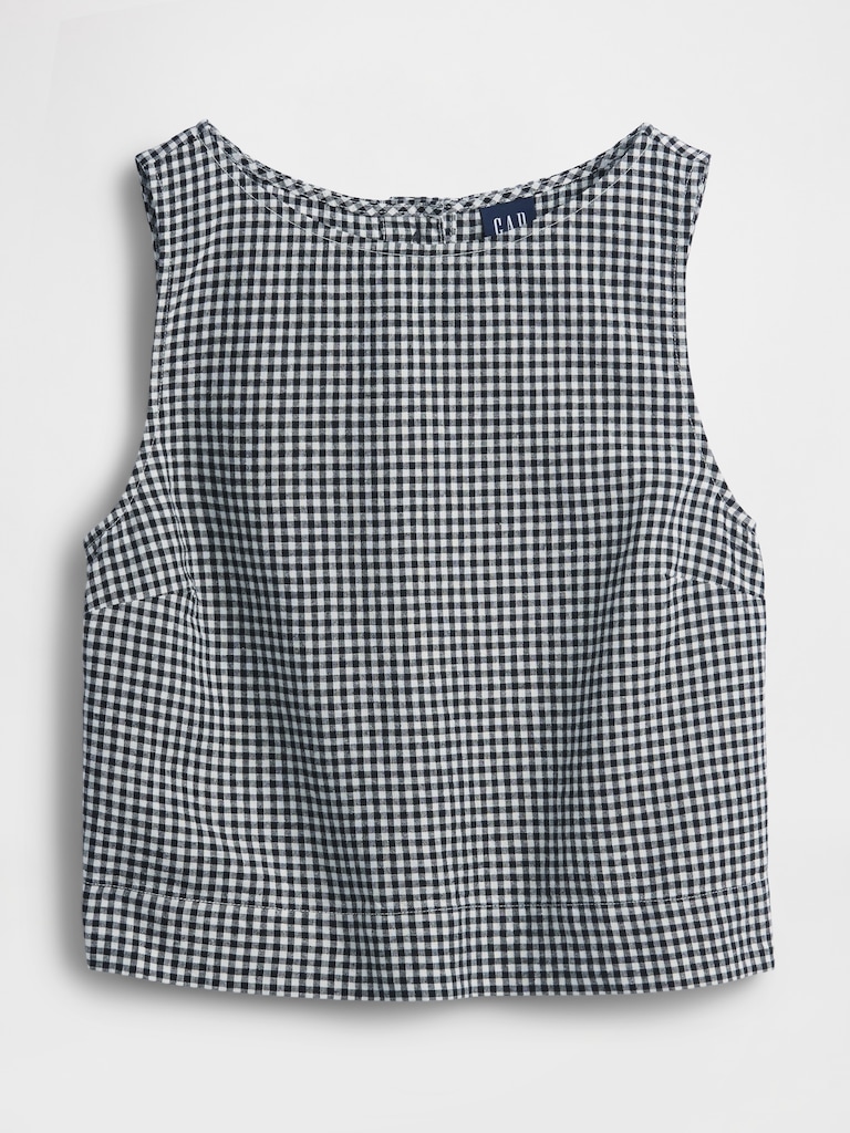 Camisole courte en mélange de lin