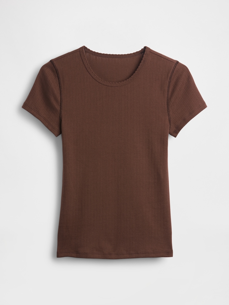 Pointelle Crewneck T-Shirt