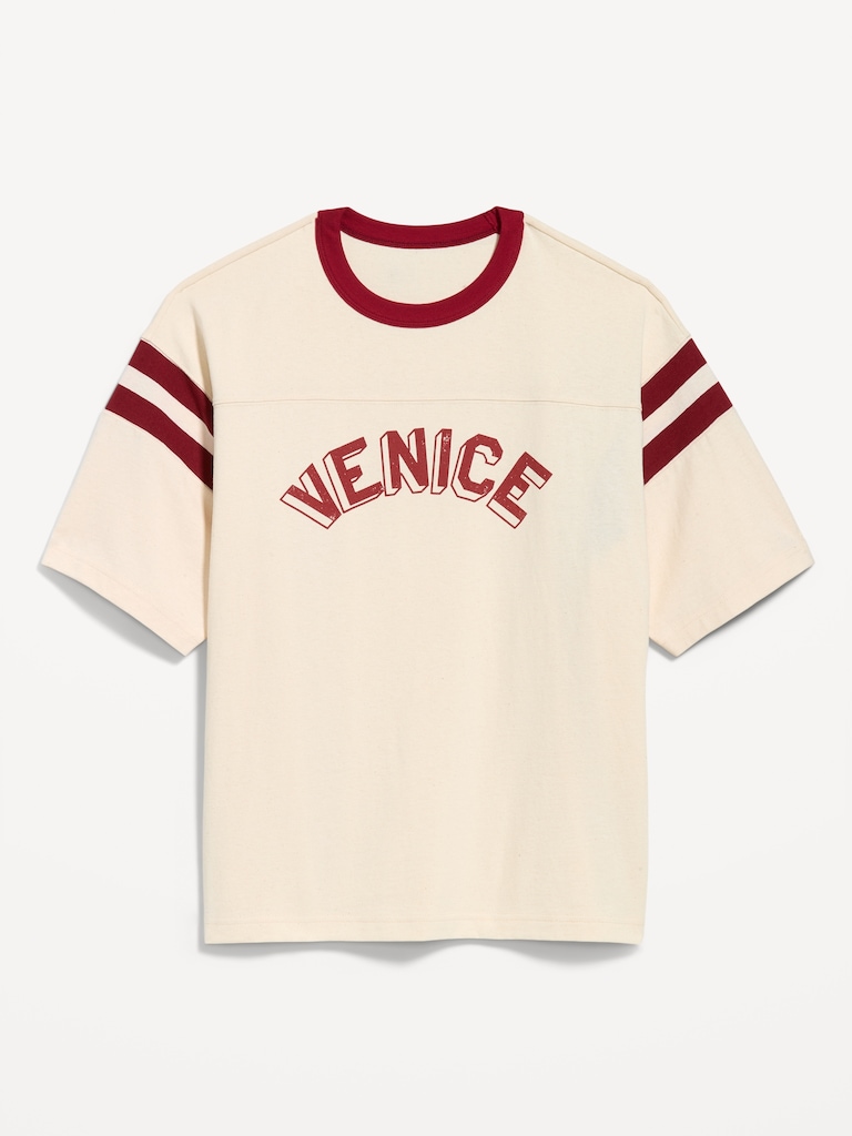 Heavyweight Short-Sleeve Football-Style T-Shirt