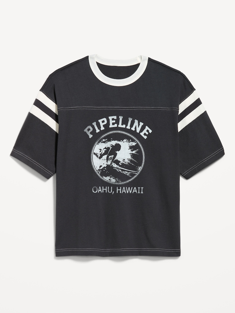 Heavyweight Short-Sleeve Football-Style T-Shirt