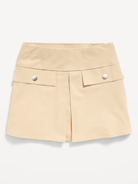 School Uniform Front-Pleated Twill Skort for Girls