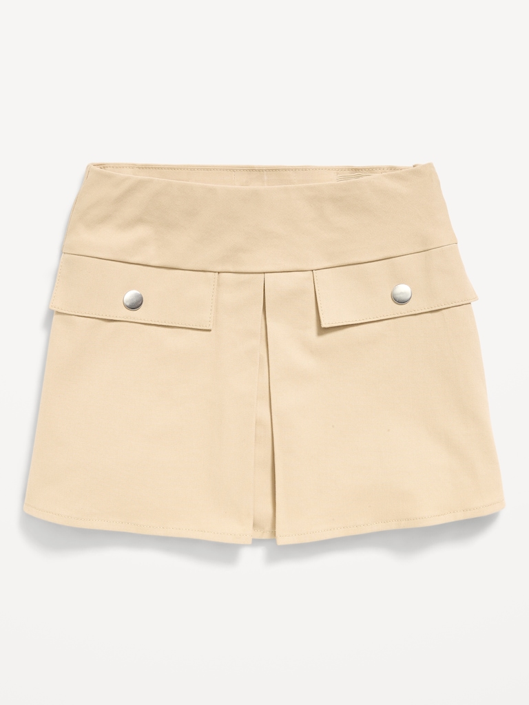 School Uniform Front-Pleated Twill Skort for Girls