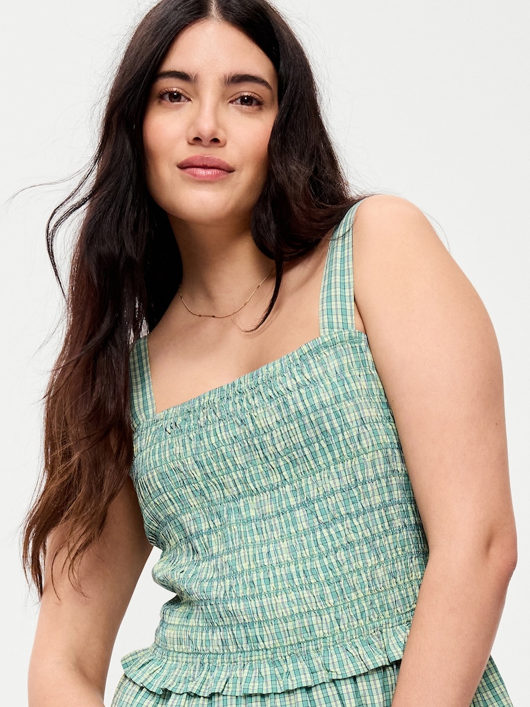 Fit & Flare Smocked-Bodice Midi Dress