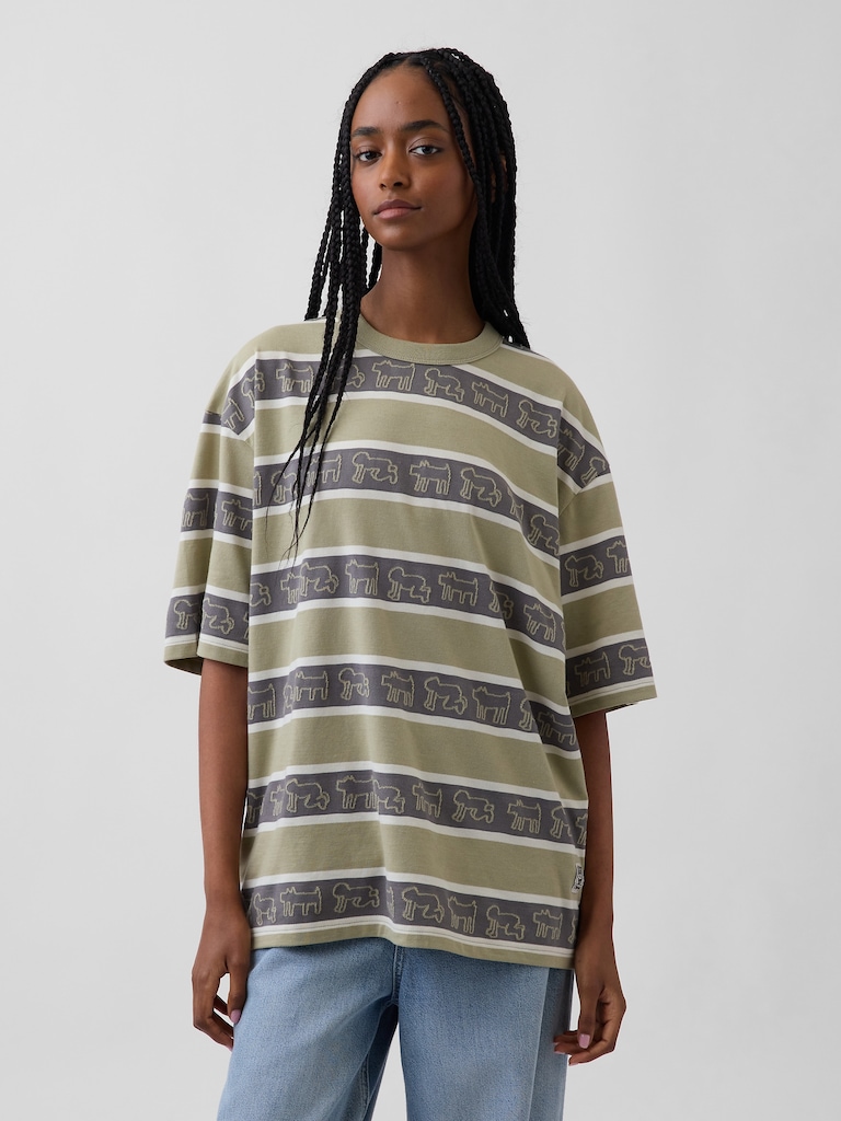Keith Haring Oversized Stripe T-Shirt