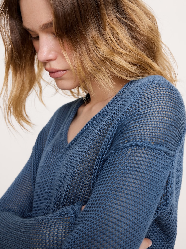 Heirloom Linen V-Neck Sweater