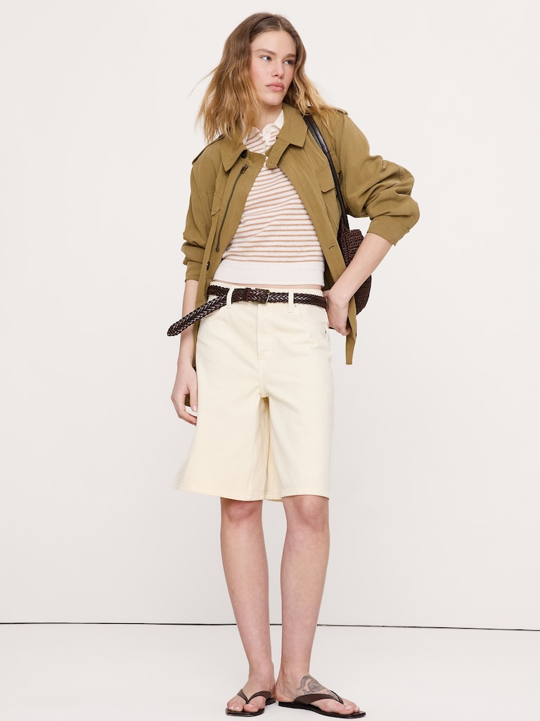 Lightweight Cashmere Short-Sleeve Sweater Polo