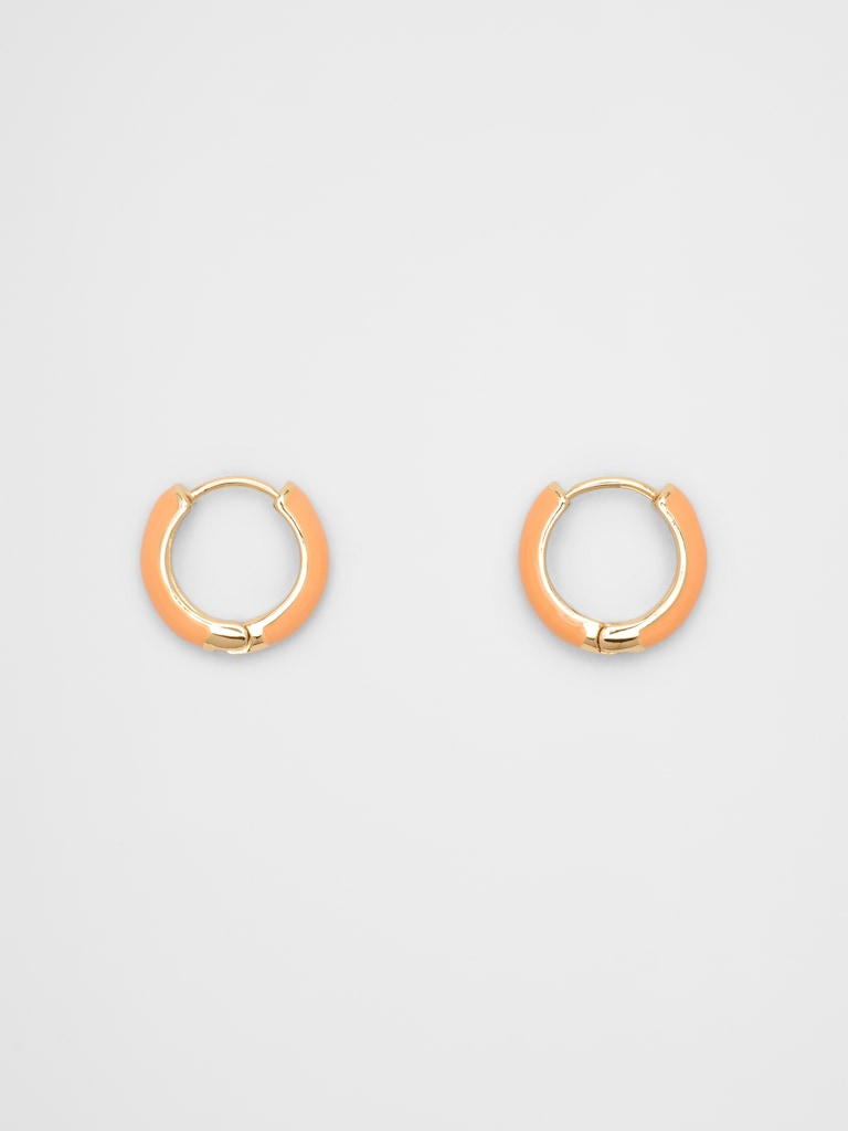 Enamel Huggie Earrings