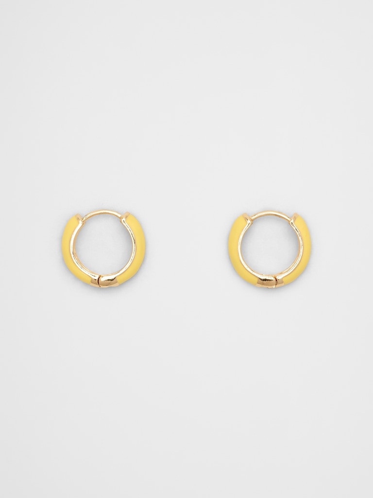 Enamel Huggie Earrings
