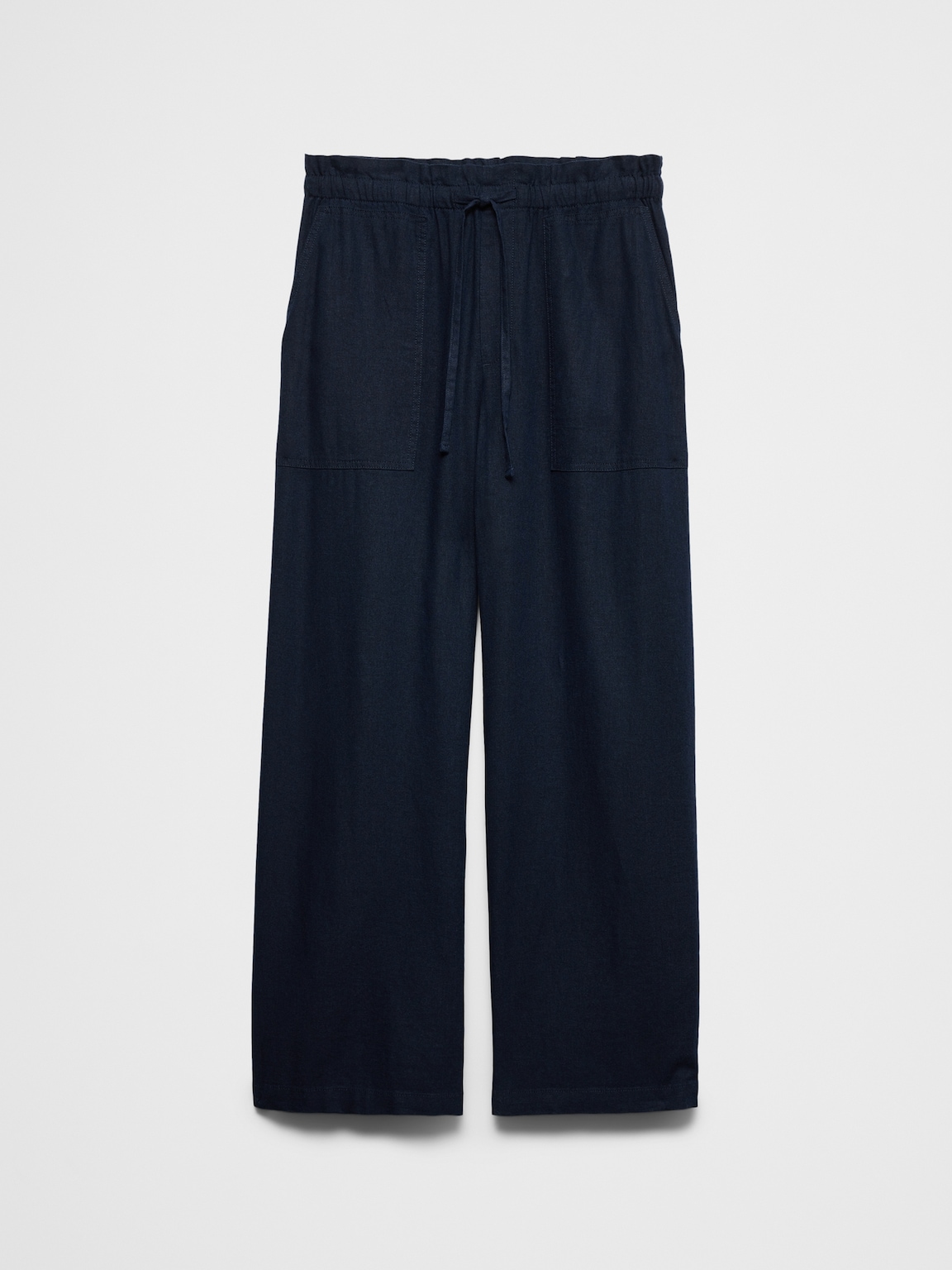Straight Mid-Rise Linen-Blend Pull-On Pant