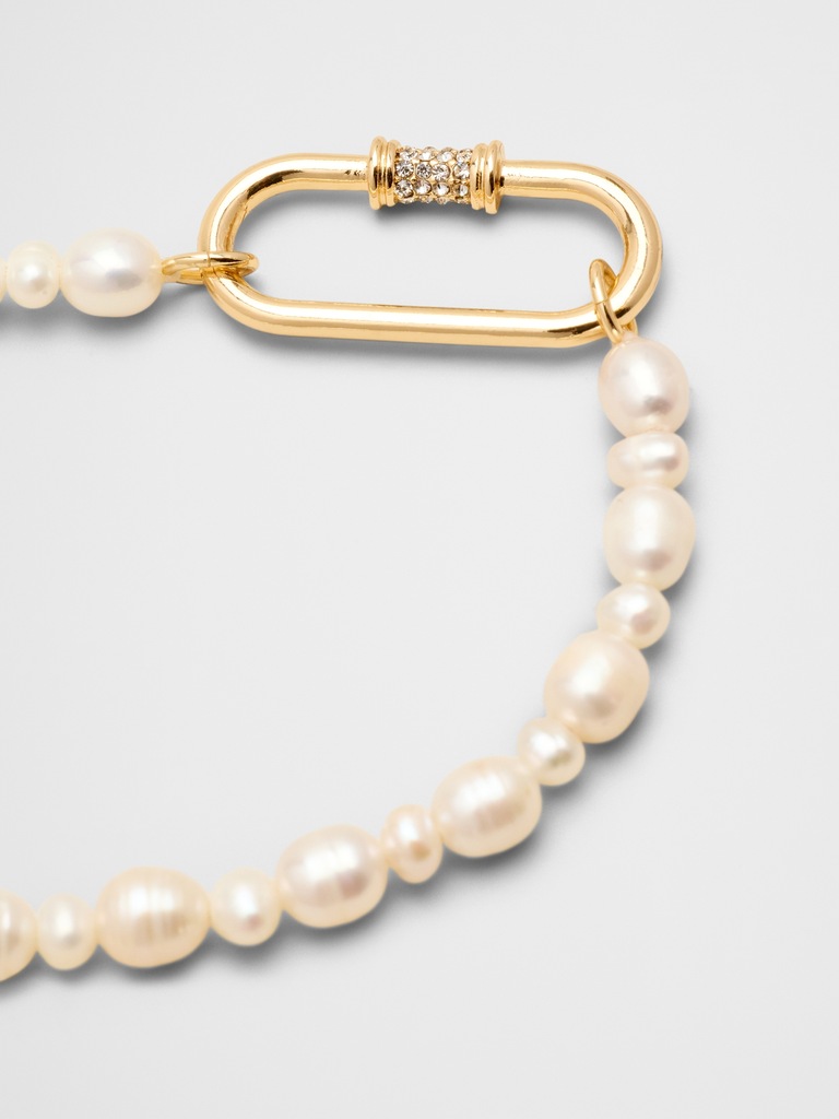 Carabiner Pearl Necklace
