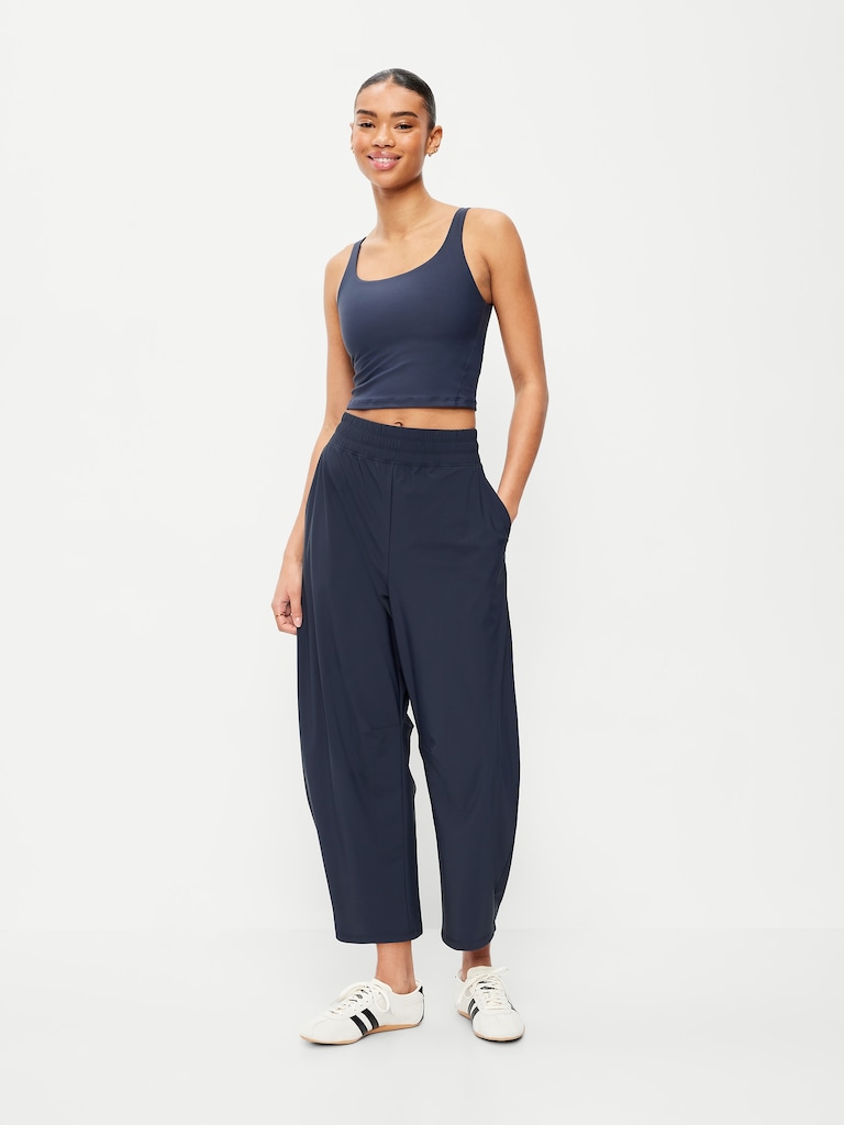 High-Waisted SleekTech Barrel Ankle Pants