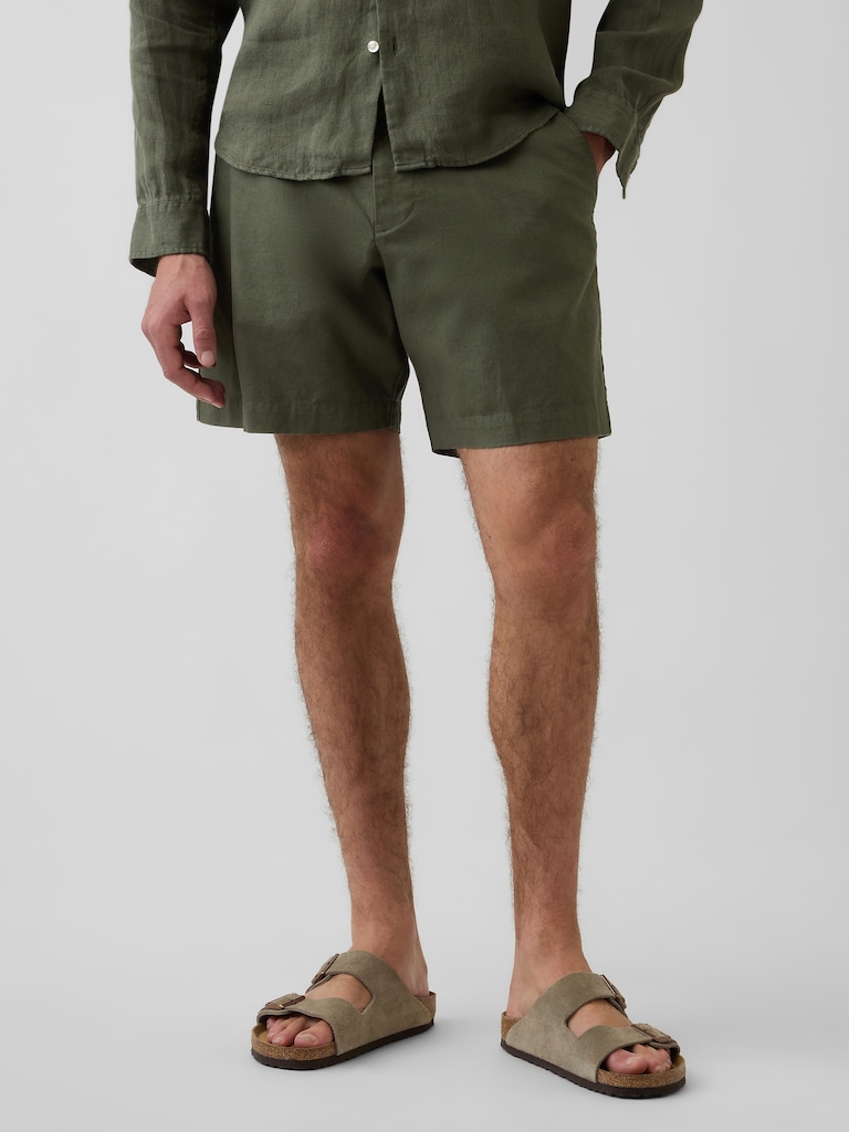 7.5" Linen-Cotton Shorts