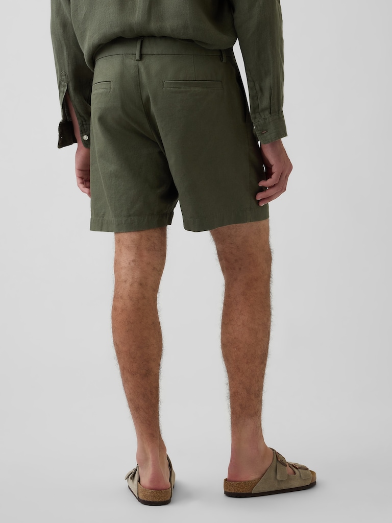7.5" Linen-Cotton Shorts