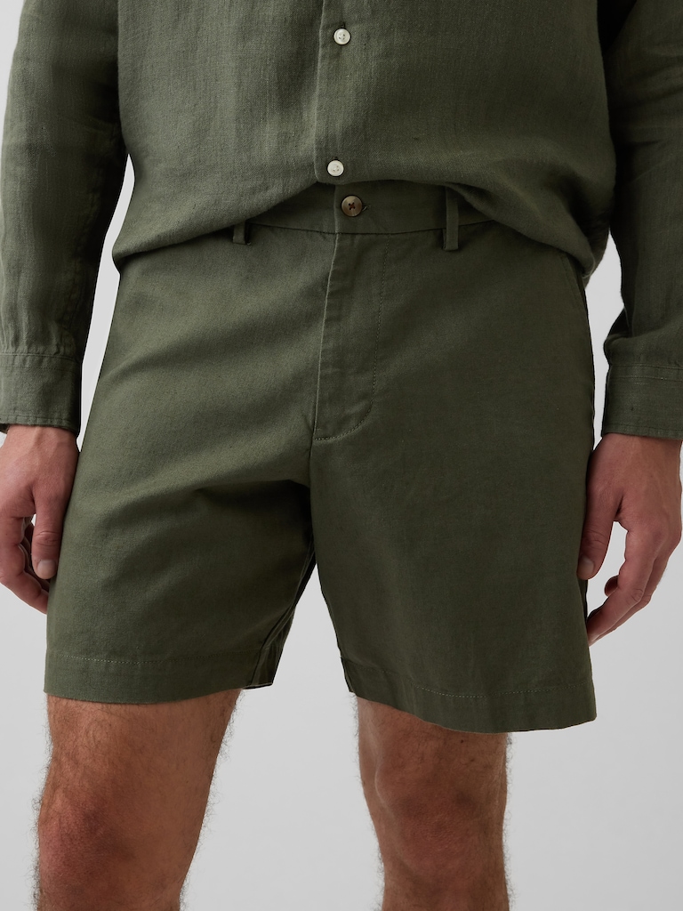 7.5" Linen-Cotton Shorts