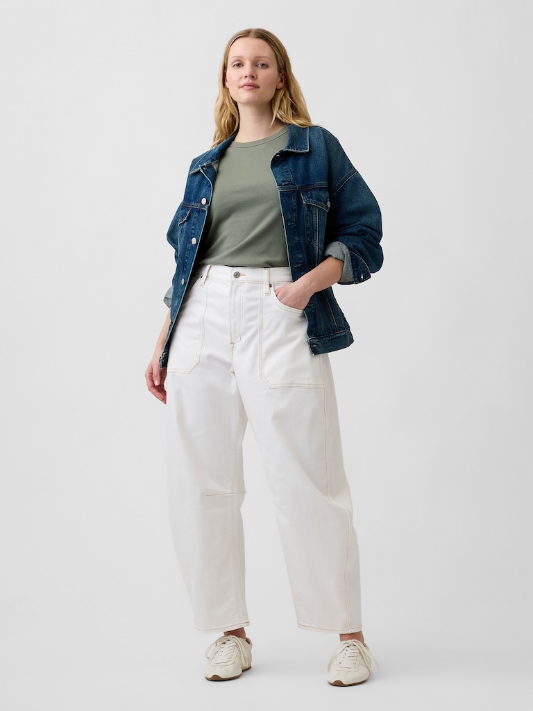High Rise Barrel Jeans