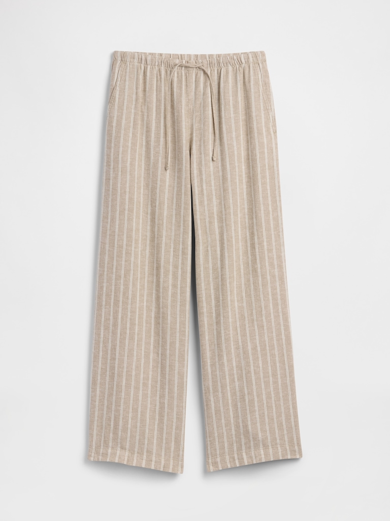 Relaxed Linen-Blend Wide-Leg Pants