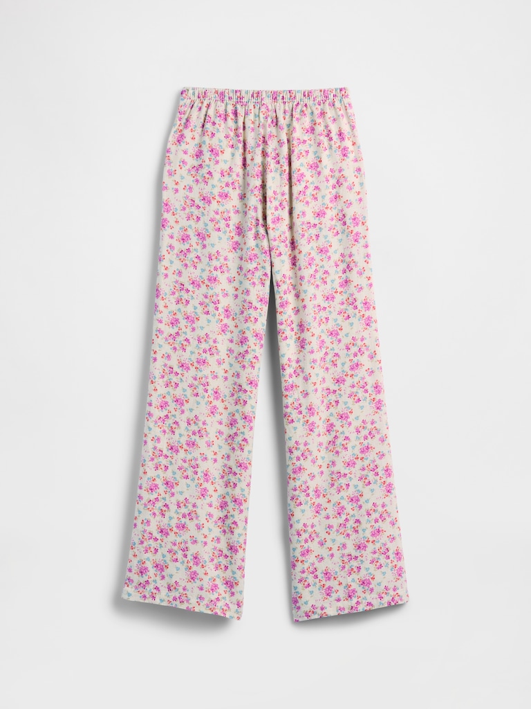 Kids Relaxed Pull-On Wide-Leg Linen-Blend Pants