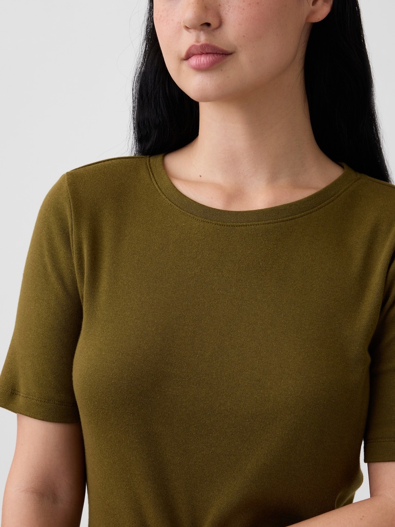 Modern Ribbed Crewneck T-Shirt