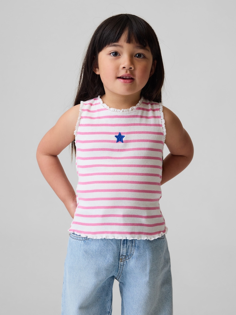 Baby & Toddler Graphic Stripe Rib Tank Top