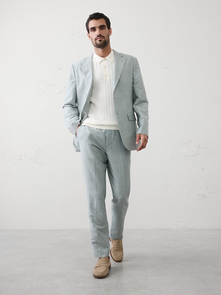 Linen-Blend Suit Trouser