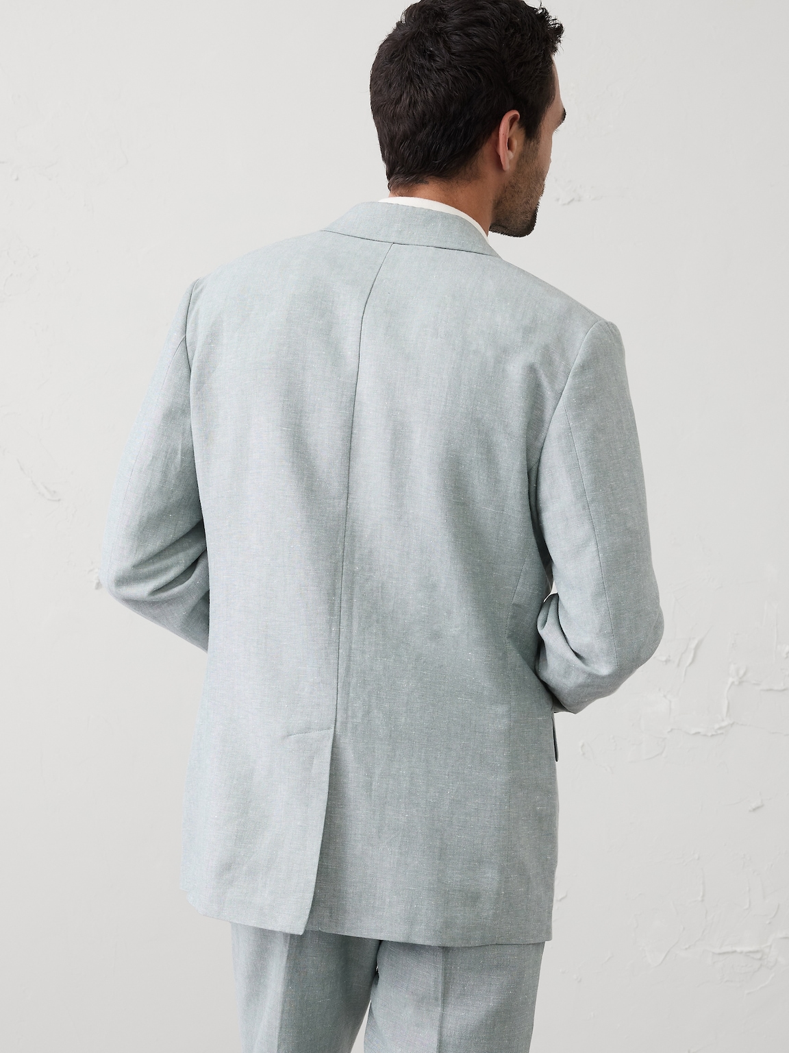 Linen-Blend Mineral Suit Jacket