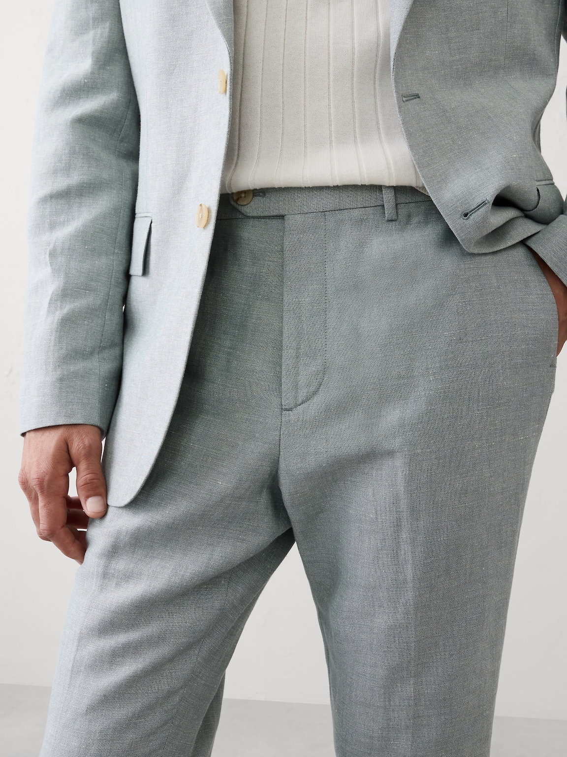 Linen-Blend Suit Trouser