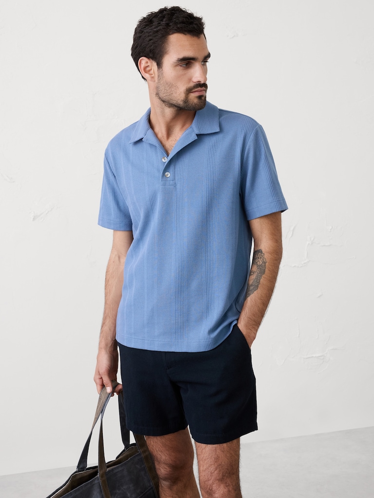 Standard-Fit Textured Polo