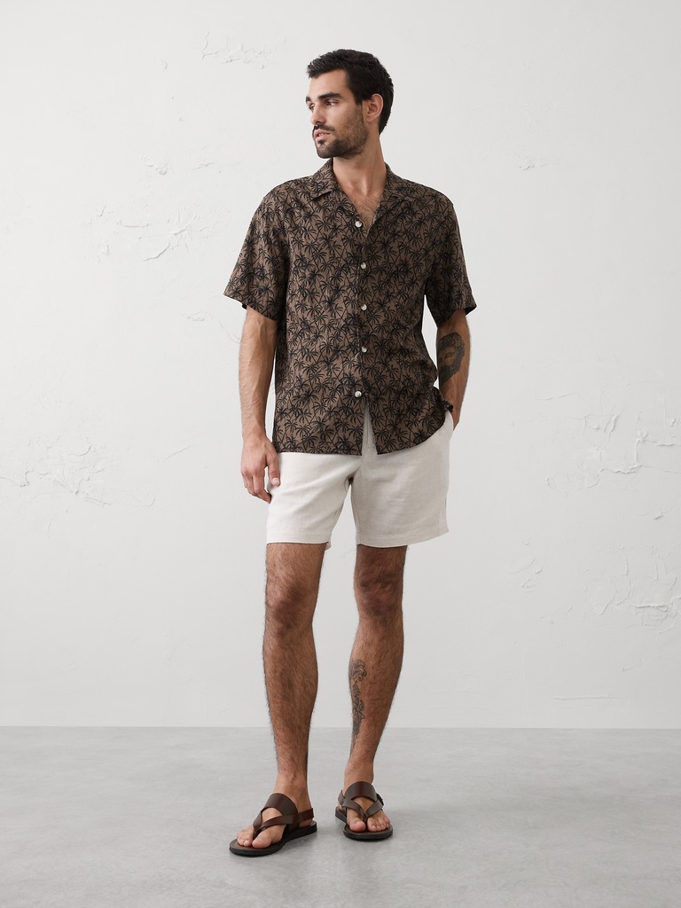 Standard-Fit Textured Resort Shirt