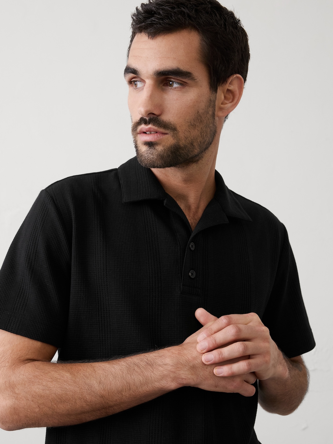 Standard-Fit Textured Polo