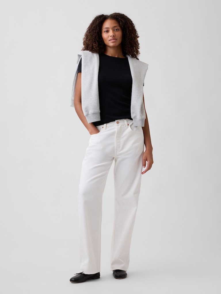 Low Slung Relaxed Straight Jeans