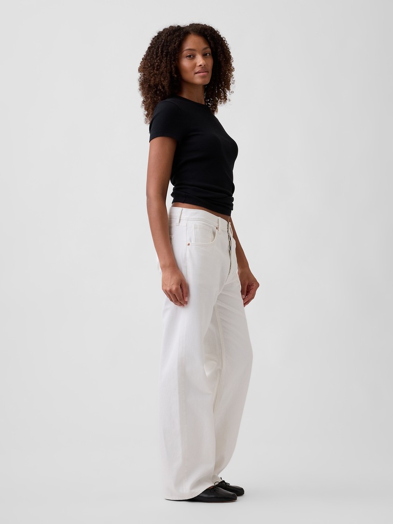 Low Slung Relaxed Straight Jeans