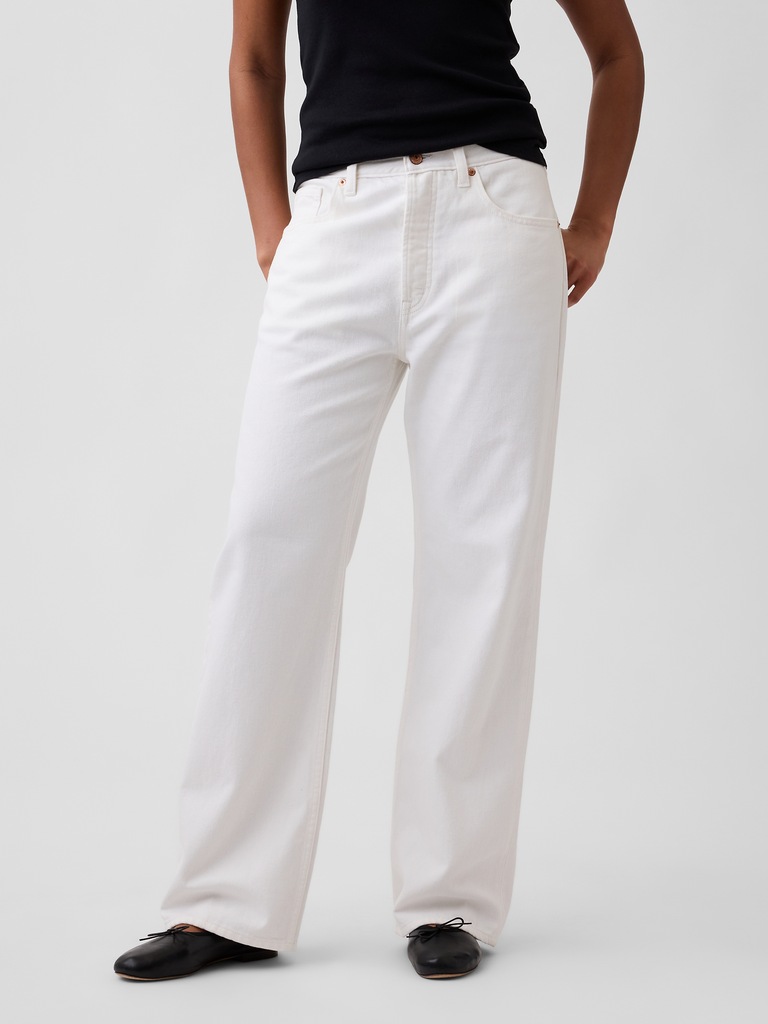 Low Slung Relaxed Straight Jeans