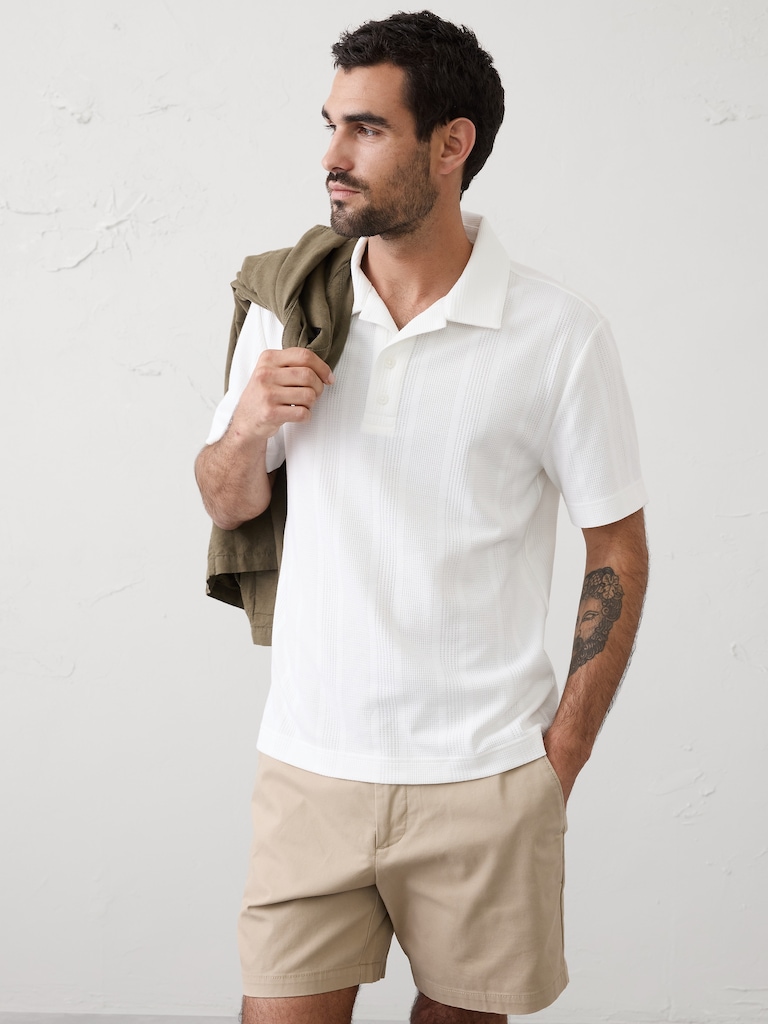 Standard-Fit Textured Polo
